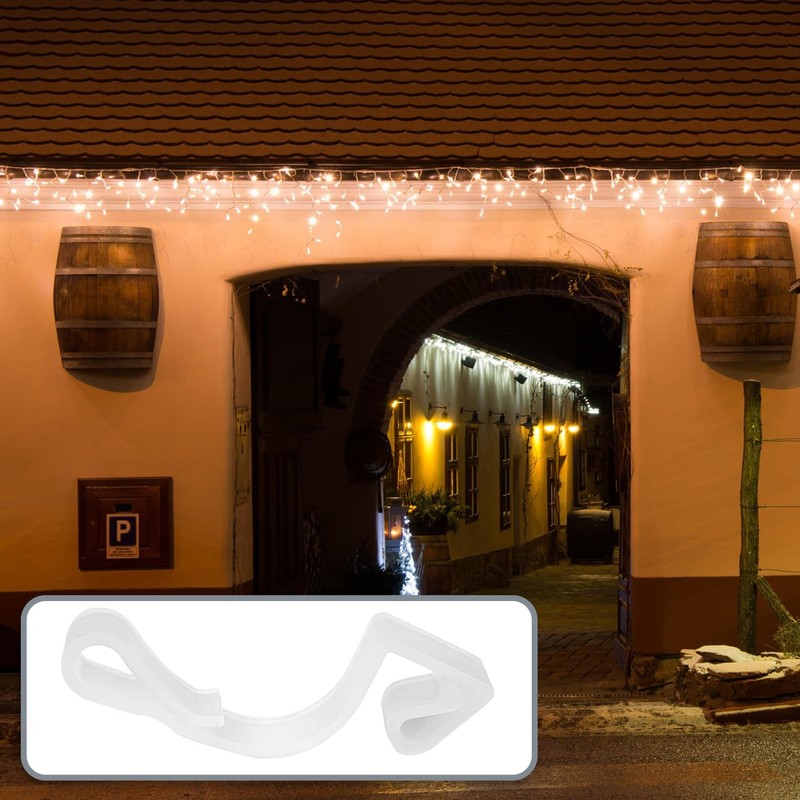 com-four® 50 x gutter hooks for fairy lights, plastic rain
