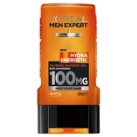 L'Oréal Paris Men Expert Hydra Energetic Taurine Shower Gel For Men, 3 in 1 for Face, Hair and Body, 300ml