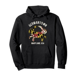 Germantown Maryland USA Crab Vintage Distressed Style Design Pullover Hoodie