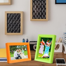 Leinuosen 24 Pcs Colorful Picture Frame Modern Rainbow Multi Colored Small Wall and Tabletop Picture Frames for Wedding Home Office Horizontal Vertical Display, 12 Colors(5 x 7 Inch)