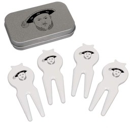 Azeeda 'Henry 8th Head' Golf Divot Tool/Repair Fork Gift Set (GO00029295)