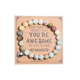 Inspirational Bracelets for Women Natural Stone Healing Relaxation Chakra Bracelet Gifts for Graduation Birthday Christmas Mothers day Valentines Thanksgiving Teacher Appreciation Gifts for Her Mom