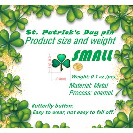 25/50/100PCS small St. Patrick's Day Clover Lapel Pins Shamrock Pin Brooches Patrick Day Three Leaf Pins for women (100)