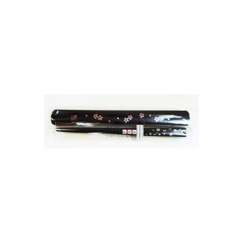 JapanBargain Set of 2 Black Japanese Travel Chopsticks with Case