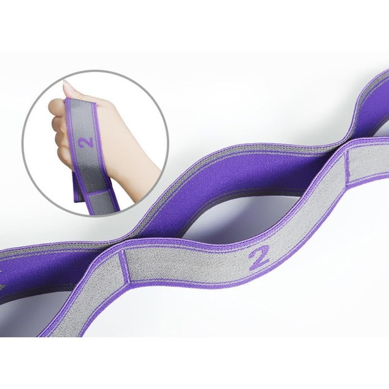 BEALIFE Blue 9 Loops Yoga Pull Strap Fitness Stretching Band