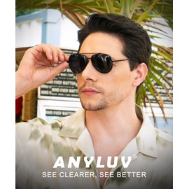 ANYLUV Polarised-Sunglasses Men Pilot Sunglasses: Womens Mens Sun Glasses Ladies UV400 Protection Traving Fashion
