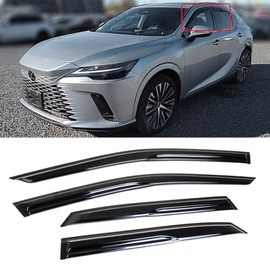 Fits for 2023-2025 Lexus RX350 RX350h RX500h JDM 3D Wavy Mugen Style Window Visors Rain Guards Deflectors