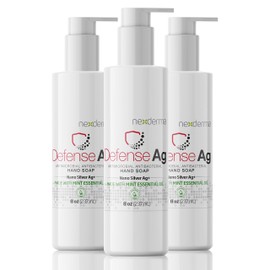 NEXDERMA Defense Ag Hand Soap with Coconut oil, Oat extract, Vitamin E and MINT Essential Oil | Paraben free, Moisturizing and Effective Daily Hand Wash, Cleanser Combo - 8oz (236ml Each) - Pack of 3
