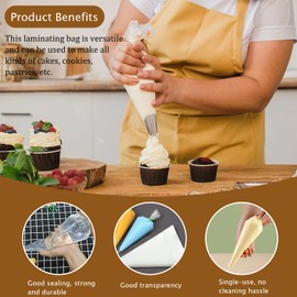 Desuibao Spritzbeutel, 45 cm, groß, kipplos, 100 Stück, Spritzbeutel für Kuchen, Kekse, Dekoration, Anti-Burst & Anti-Rutsch Zuckerguss, Gebäckbeutel, Sahnezucker, Cupcake, Backwerkzeug-Zubehör