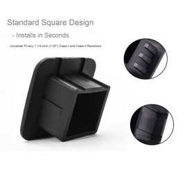 CyanHall 1.25” Black Trailer Hitch Tube Rubber Cover Plug, Fits 1 1/4 Inch (1.25") Receivers