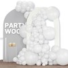 PartyWoo White Balloons 120 pcs Different Sizes Pack of 18