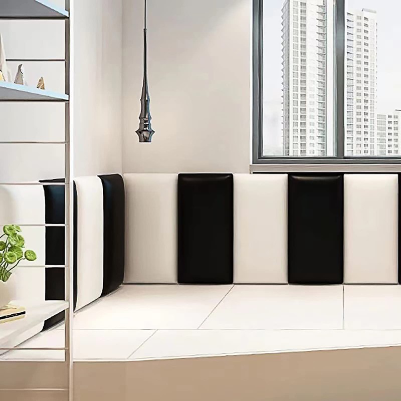 VEDHAA 3D Anti-Collision Wall Padding, Peel & Stick Upholstered Panels,
