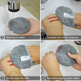 KinHwa Makeup Remover Pads Reusable Make-Up Pads Washable Microfibre Make-Up Pads Face Super Soft Face Cleansing Pads with Laundry Bag Light Grey Pack of 6