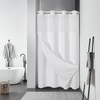 eachope Stall White No Hook Waffle Weave Shower Curtain with
