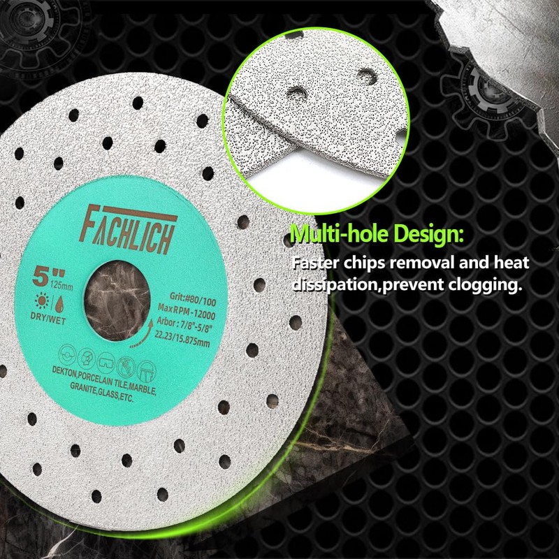 FACHLICH Rock Slab Grinding Disc - 5inch Glass Cutting Discs