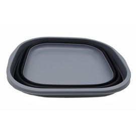 SAMMART 10L (2.6 Gallons) Collapsible Tub - Foldable Dish Tub - Portable Washing Basin - Space Saving Plastic Washtub (Dark Grey/Black, 1)