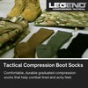Legend Tuff Compression Merino Wool Tactical Boot Socks, Foliage Green,