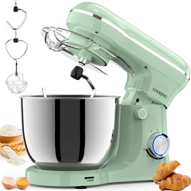 Electric Stand Mixer,10 Speeds Tilt-Head Food Mixer, 3-IN-1 Kitchen Mixer for Daily Cooks with 5 QT Bowl,Dough Hook, Beater, Whisk (Morandi Green)
