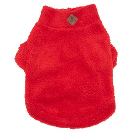 The Worthy Dog Solid Fleece Quarter Zip Pullover, Warm Pullover Fleece Dog Sweater, Winter Dog Clothes - XL, Red
