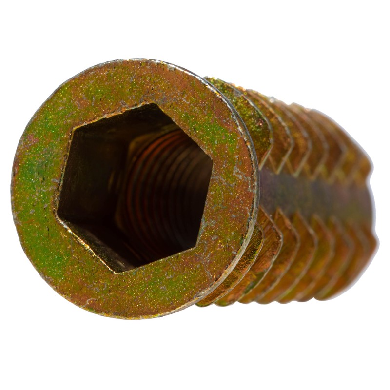 YoiYee M8 x 30mm Wood Insert Hex Socket Nuts -