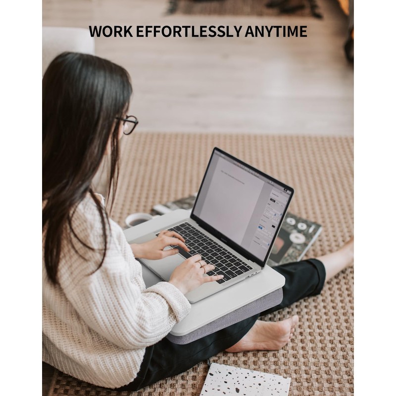 ZEAPTAC Portable Lap Laptop Desk with Pillow Cushion, Fits up