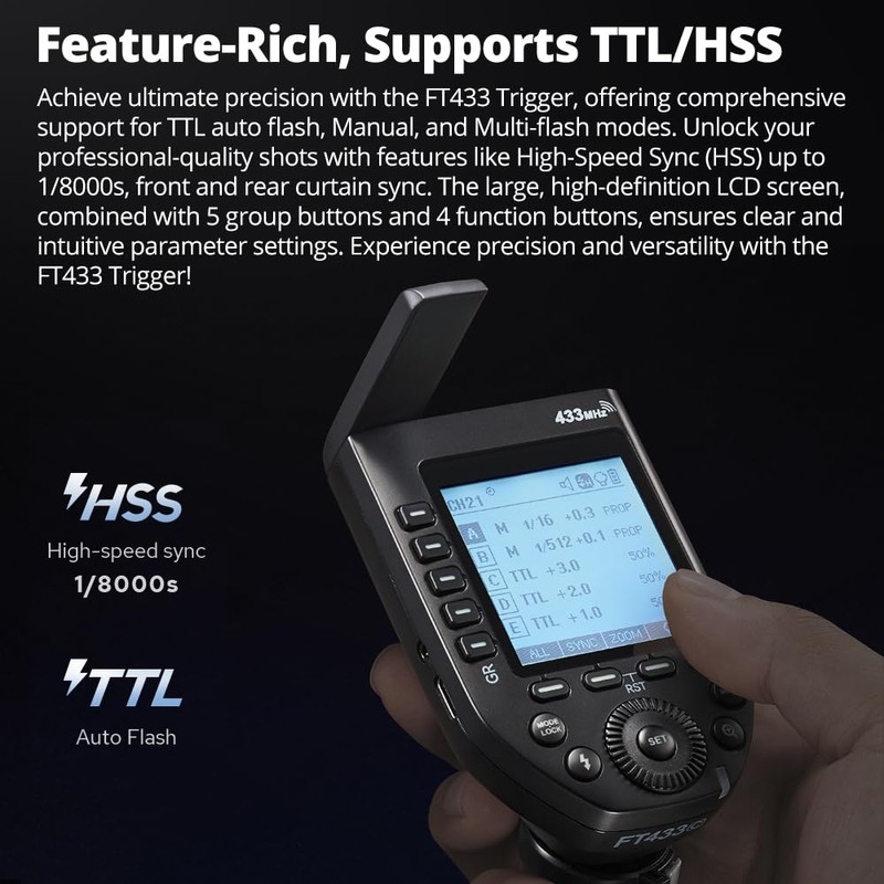 Godox FT433 C FT433-C TTL Wireless Flash Trigger for Canon