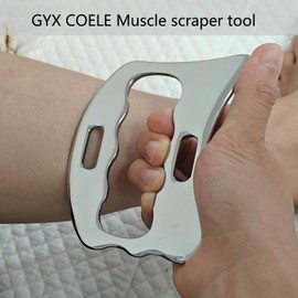 GYX COELE Stainless Steel Muscle Scraper Tool Set, 4-Piece Professional Scraping Tool Physical Therapy Kit with Carrying Case