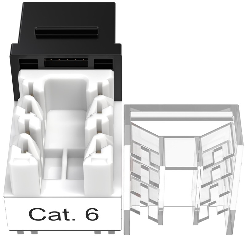 SATMAXIMUM 50 Pack Cat6 Keystone Ethernet Wall Jacks RJ45 Punch