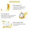 SIMPLGIRL Opal Rings 925 Sterling SIlver Stacking Rings Adjustable Rings