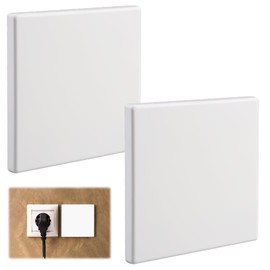 Pack of 2 Flush-Mounted Blind Covers, 8.6 x 8.6 cm, Blind Covers, Socket Cover, Light Switch, Flush-Mounted Box, Plastic Blanking Lid Socket for Unused Sockets or Switches