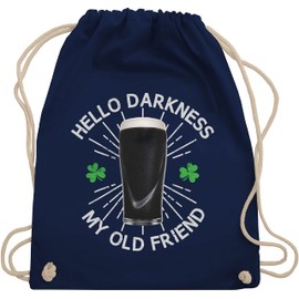 Shirtracer - Gym Bag Backpack - St. Patricks Day - Hello Darkness My Old Friend Irish, 08 Navy Blue