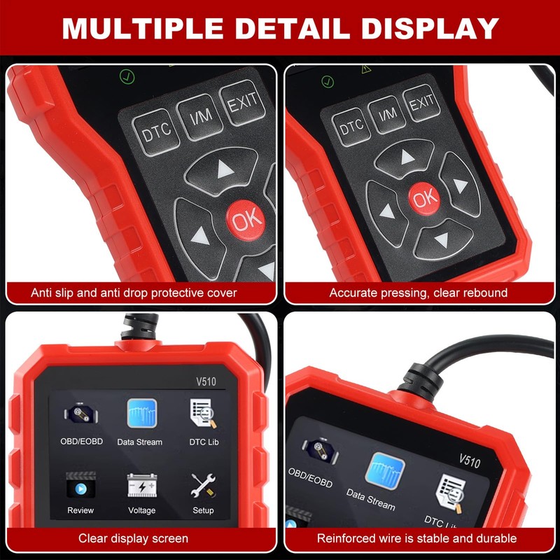 Car Code Reader,2-in-1 Fault Scanner Read And Clear Error Data