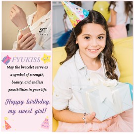 FYUKISS Birthday Gifts for Girls, 9 Year Old Girl Gift Ideas, Sweet 9 Birthday Bracelet Decorations Gifts for Niece Daughter Granddaughter