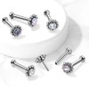 Pierced Owl 16-18G G23 Implant Grade Titanium Threadless Push-in CZ