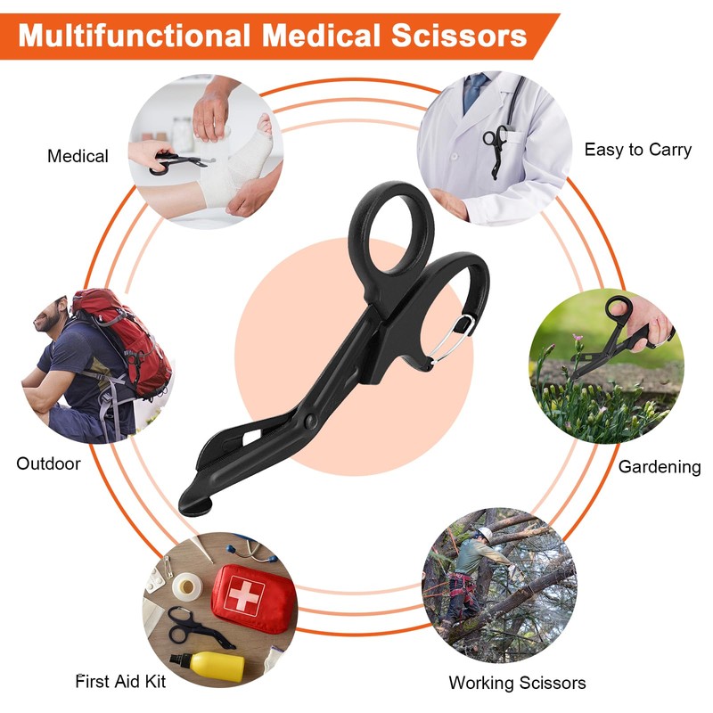 Awaiymi 6 In 1 Multi-function Trauma Shears With Holster, Stainless