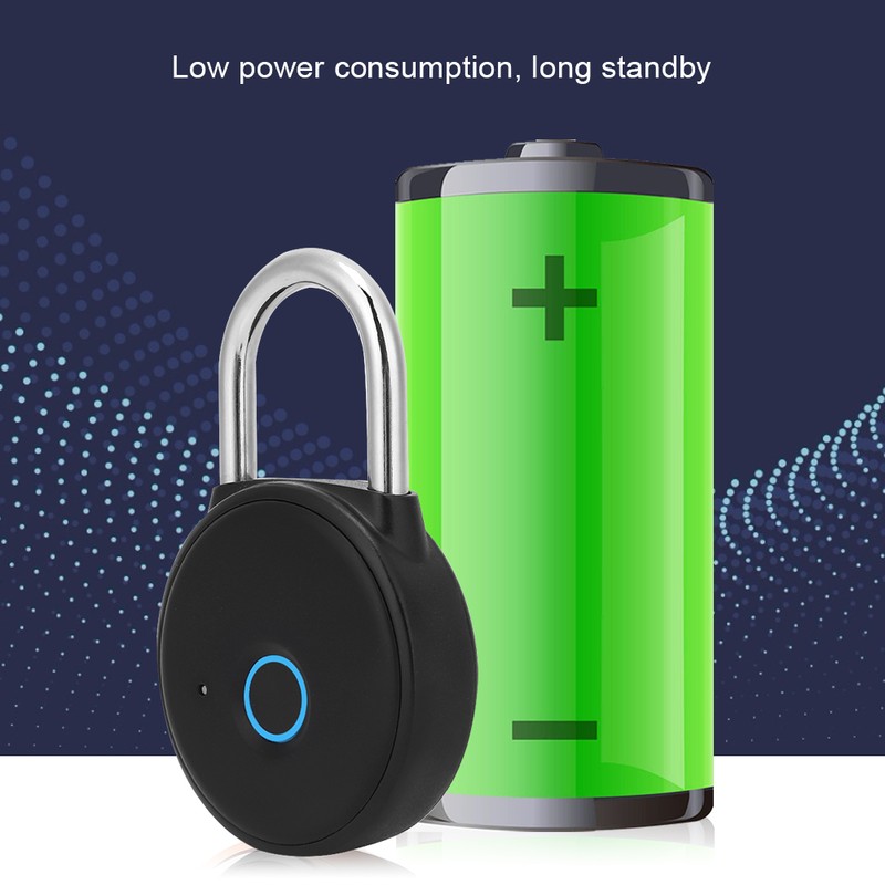 W08 Smart Fingerprint Padlock USB Rechargeable Security Lock IP65 Waterproof