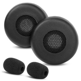 DowiTech Professional Replacement Ear Pads Compatible with Jabra Evolve 65 UC 65MS / Evolve 20 30 40 65 UC/MS/SE Headset, Skin Friendly Leather and Memory Foam Ear Pads