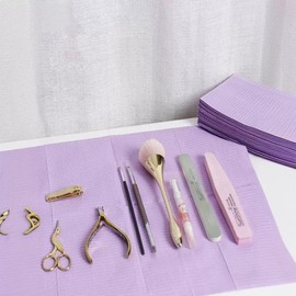 Disposable Dental Bibs 13"x18" (120 Pack)(purple), Tattoo Table Covers Clean Pad,Underpad Hygiene Personal Tattoo Bib Waterproof Tattoo Tablecloth Tattoo Supply Sheet PA-018