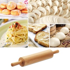 DYOUEN Wooden Rolling Pin Baking Roll Beech Wood for Rolling Rolling Corrugated Wood Baking Accessories with Rotating Centre for Cooking and Baking