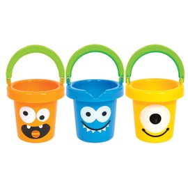 Gowi 558-14 Lustige Monster Eimer in der Box, 3 teilig, Wasserspielzeug