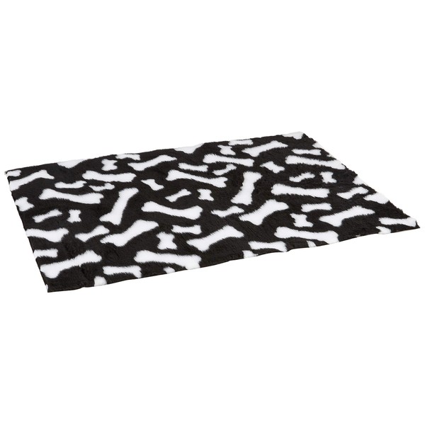 Ferplast Cat and dog mat PLAZA GUMMY MEDIUM, Mattress for pets or puppies, Highly insulating, Resistant, Washable, Anti-slip, Soft eco-friendly fur, 100 x 75 cm Black