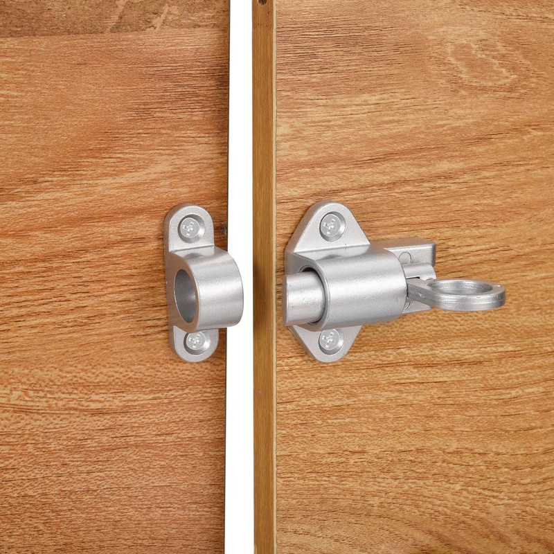 Lpraer Pack of 4 Automatic Locking Door Bolt Spring Lock