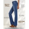 Tallemon Tall Women's Bootcut Jeans Curvy Mid-Rise Stretchy Denim Pants