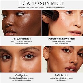 Saie- Sun Melt Bronzer - Bronceador en crema-bálsamo modulable para esculpir el rostro - Crema de contorno con acabado aterciopelado
