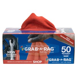 Grab a Rag Grab a Rag R-004011 Red 12x12 Microfiber Shop Towel, 50 Pack