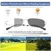 KISSOUL Rimless Bifocal Reading Glasses Transition Photochromic Sunglasses Blue Light