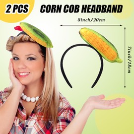 Hoteam 2 Pcs Corn Cob Headband Makeup Headband Skincare Headband for Women for Spa Face Washing Hairband Thanksgiving Corn Costume Masquerade Party