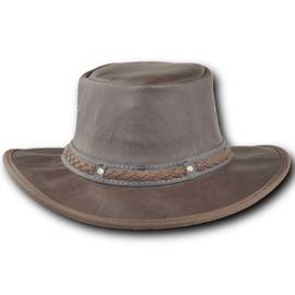 Barmah Hats Crackle Kangaroo Leather Hat 1018CR / 1018HC - Hickory Crackle - Large