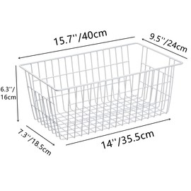 blitzlabs Wire Storage Basket Freezer Organizer Bins Metal Wire Baskets Organizer Storage Baskets for Kitchen, Cabinets, Pantry, Freezer, BathroomSet of 3
