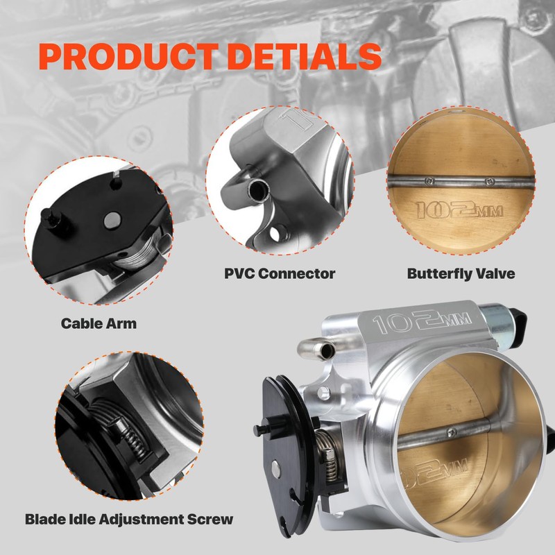 Talynx 102mm Throttle Body with TPS & IAC Sensor 4-Bolt